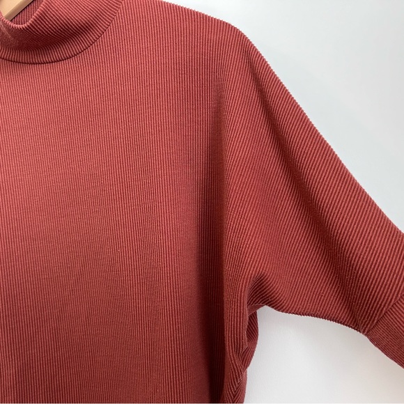 SET of 2 Ribbed Mockneck Long Sleeve Orange Tops - Rachel Zoe and Abound - Picture 11 of 14